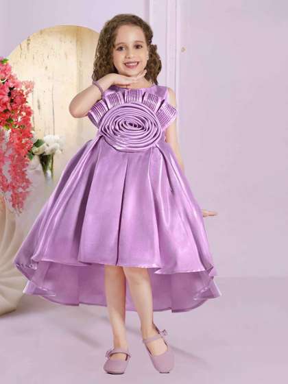 Lagorii Girls Satin Fit
                    & Flare Dress