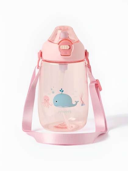 Juniors by Babyshop Kids
                    Pink Whale Printed Straw Tritan Water Bottle - 400
                    ml