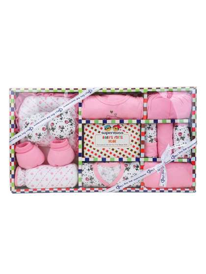 Superminis Infants
                      11-Pcs Checked Cotton Baby Clothing Gift Set