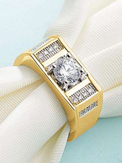 The Roadster Lifestyle
                    Co Men American Diamond-Studded Adjustable Finger
                    Ring