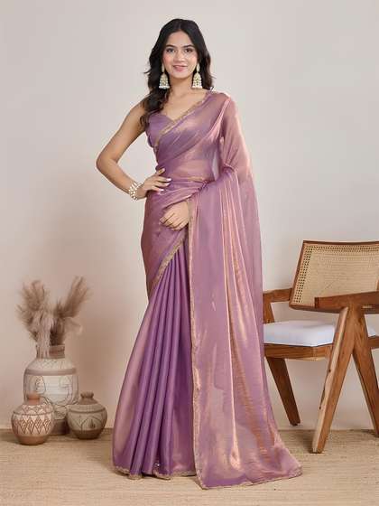Moda Rapido Beads
                        and Stones Tissue Jimmy-Choo Saree