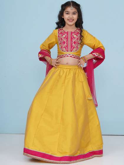 Bitiya by Bhama
                        Girls Embroidered Ready to Wear Lehenga &
                        Blouse With Dupatta