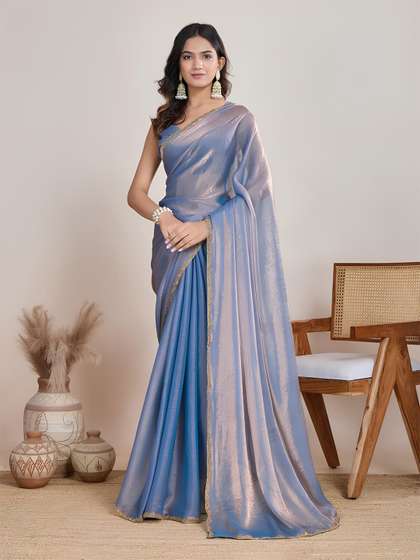 Moda Rapido Beads
                          and Stones Tissue Heavy Work Tussar Saree