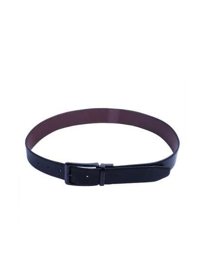 Calvadoss Men Black
                    Leather Tang Belts