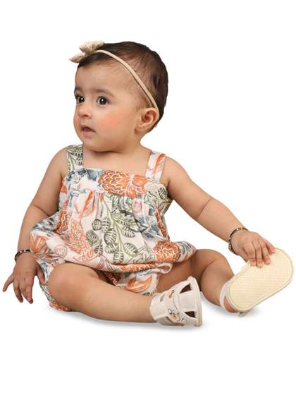 Nature Nook Kids Infant
                    Girls Printed Cotton Romper