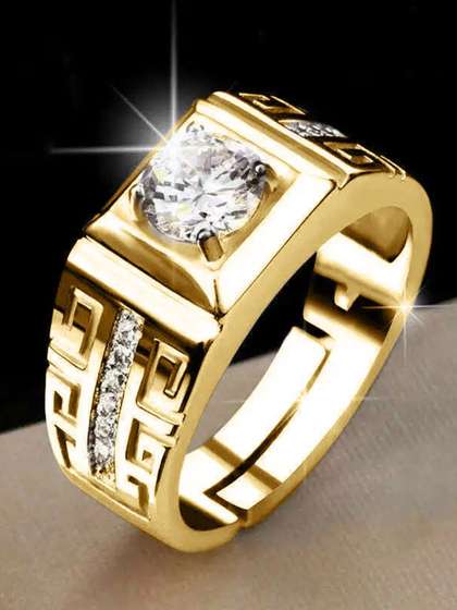 The Roadster Lifestyle
                      Co Men American Diamond-Studded Adjustable Finger
                      Ring