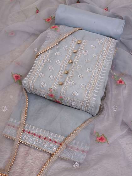 TAVAS Floral
                      Embroidered Unstitched Dress Material