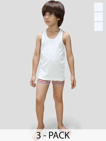 TRESNOVA Boys Pack Of 3
                    Pure Cotton Innerwear Vests with Anti-Microbial
                    Technology