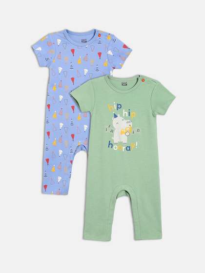 MINI KLUB Infant Boys
                    Pack Of 2 Printed Cotton Rompers