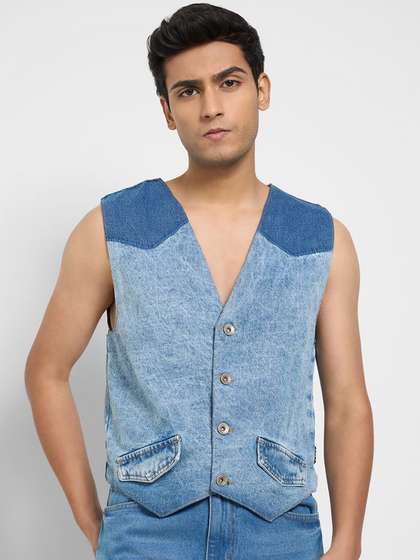 SF JEANS by
                        Pantaloons Men Crop Denim Jacket