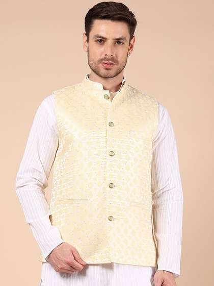 V-Mart Men Self
                        Design Mandarin Collar Nehru Jacket