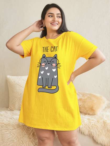 FFLIRTYGO Printed
                        Nightdress