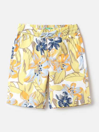 United Colors of
                    Benetton Boys Floral Printed Cotton Shorts