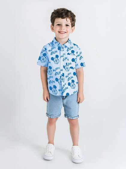NautiNati Disney Boys
                    Cotton Mickey Mouse Graphic Print Shirt with Chest
                    Pocket