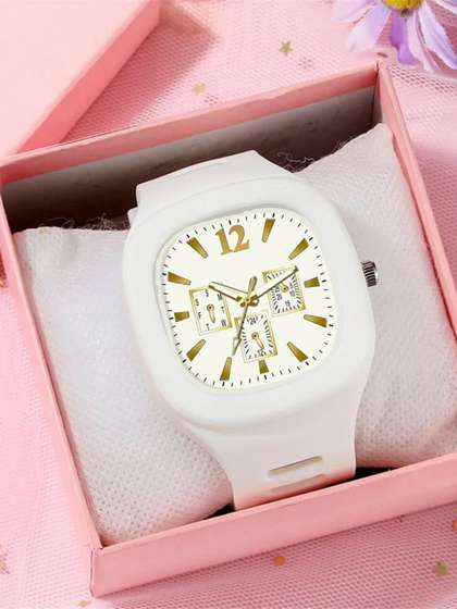 JUST LIKE Boys Dial
                    & Bracelet Style Straps Analogue Watch milar
                    white