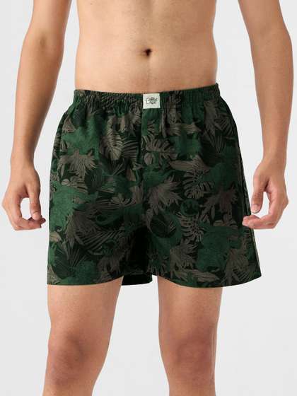 The Souled Store Men
                      Regular Fit Jurassic Park Printed Black Boxer
                      Shorts