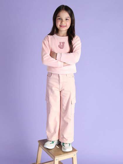 U.S. Polo Assn. Kids
                    Girls Cargo Fit Mid-Rise Stretchable Jeans