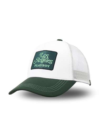 Playboy Socksxpress
                      Men Los Angeles Embroidered White Green Trucker
                      Cap