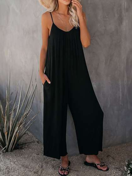 StyleCast Shoulder
                        Straps Sleeveless Jumpsuit