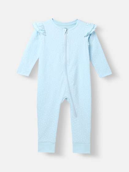 Nauti Nati Kids Polka
                    Dots Printed Rompers