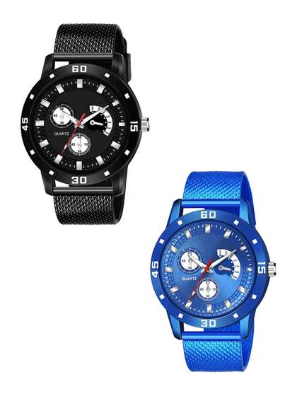 JUST LIKE Boys Pack Of 2
                    Dial & Straps Analogue Watch Avio Pu Black &
                    blue mino