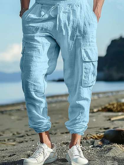 StyleCast x
                          Revolte Men Loose Fit Cotton Cargos Trousers