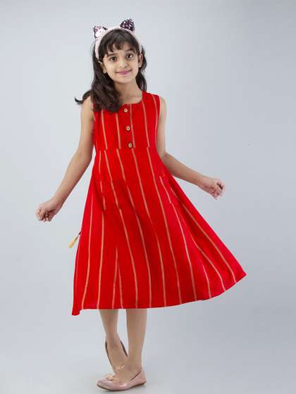 DMP FASHION Girls
                    Striped Cotton Longline Top
