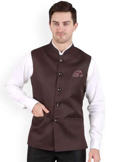 GRACYSHADE Mandarin
                        Collar Cotton Nehru Jacket
