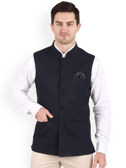 GRACYSHADE
                          Mandarin Collar Nehru Jacket