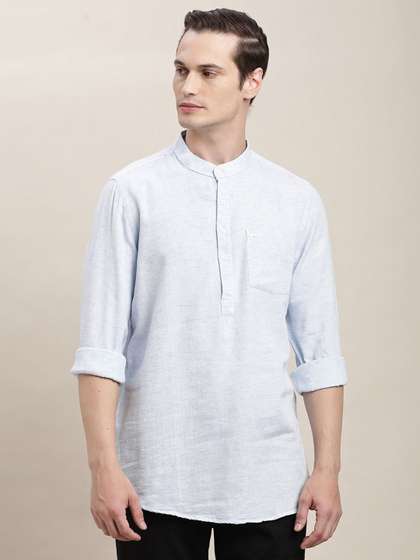 Turtle Band Collar
                        Long Roll-Up Sleeves Cotton Lyolin Straight
                        Kurta