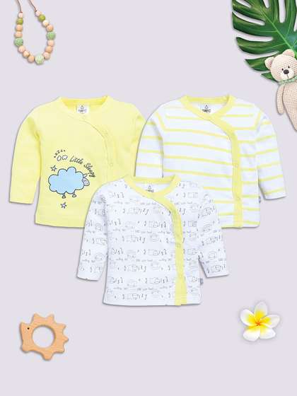 YK X Tinyo Infant
                      Girls Pack Of 3 Printed Cotton Jhablas
