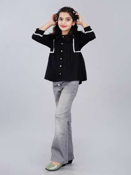 DMP FASHION Girl Solid
                    Cotton Handloom Top