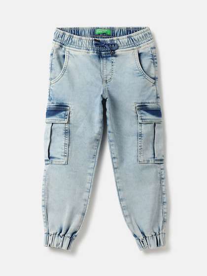 United Colors of
                    Benetton Boys Regular Fit Mid-Rise Low Distress
                    Heavy Fade Jeans