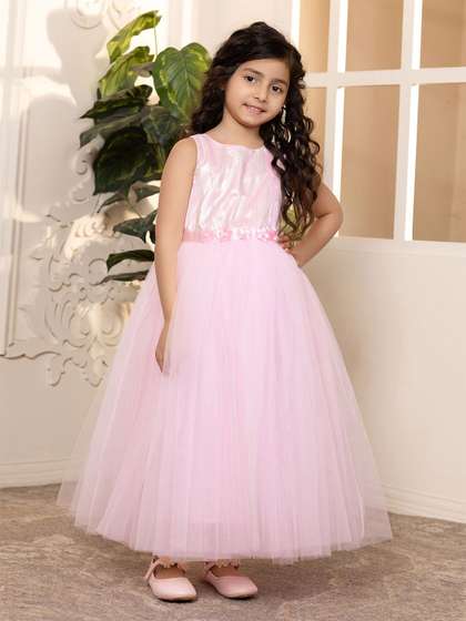 Toy Balloon kids Girls
                    Net Sleeveless Fit & Flare Maxi Dress
