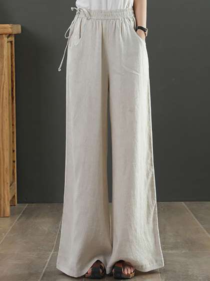 StyleCast x Revolte
                        Women Loose Fit Easy Wash Wide Leg Trousers