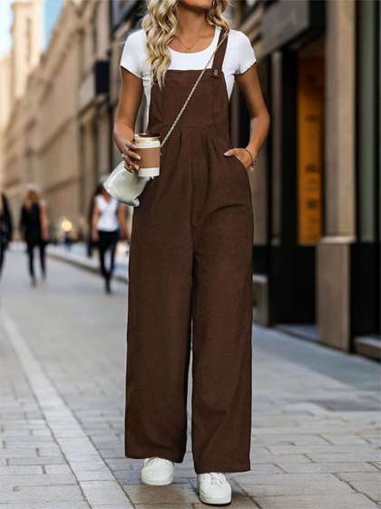 StyleCast Shoulder
                        Straps Basic Jumpsuit