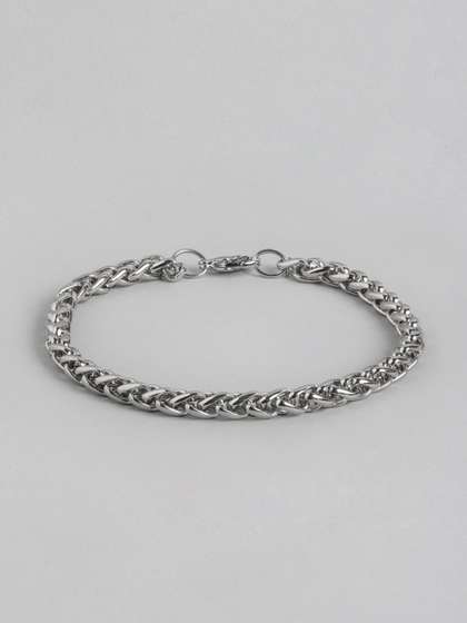 PARIS HAMILTON Unisex
                      Oxidised Silver-Plated Link Bracelet
