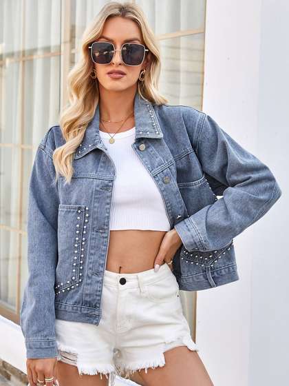 StyleCast Denim Jacket with Embroidered