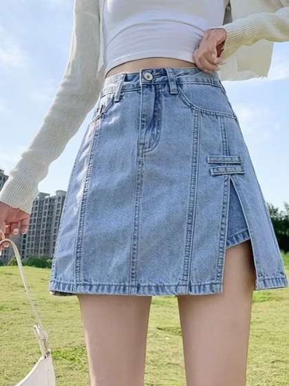 StyleCast Solid Pure
                        Cotton A-Line Mini Skirts