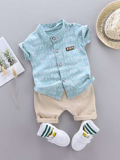 TinyBrezy Kids
                        Printed Short Sleeves Shirt With Shorts