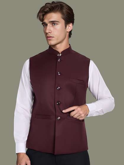 Moda Rapido Mandarin
                        Collar Nehru Jacket
