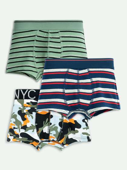 ariel Boys Pack Of 3
                      Printed Trunks AR-BT-P3-S1-green strZ