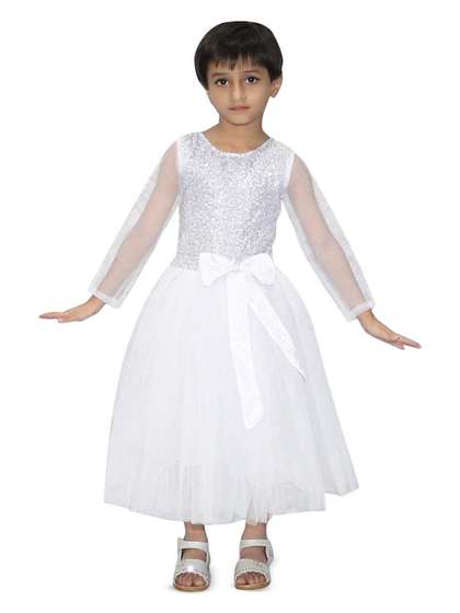 Kaku Fancy dresses Girls
                    Round Neck Princess Long Dress
