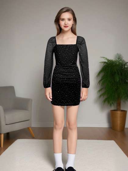 INCLUD Girls Embellished
                    Bodycon Mini Dress