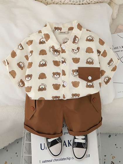 INCLUD Boys Printed
                    Shirt with Shorts