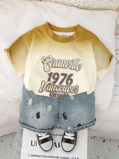 INCLUD Boys Printed
                      T-shirt with Shorts