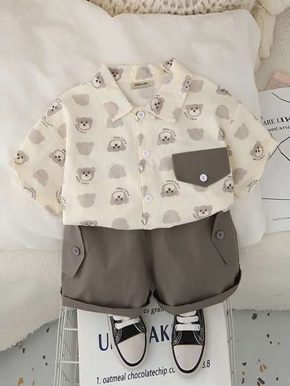 INCLUD Boys Printed
                    Shirt with Shorts