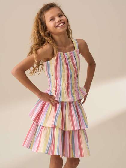 Angel & Rocket Girls
                    Faye Stripe Tiered Skirt