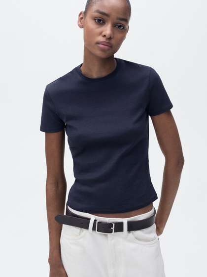 MANGO Pure Cotton
                        Crop T-shirt