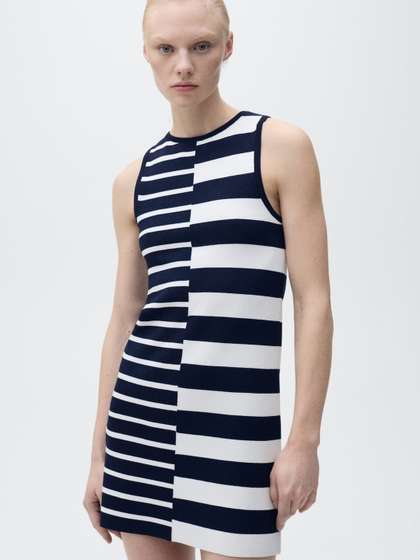 MANGO Knitted
                        Striped Mini Dress